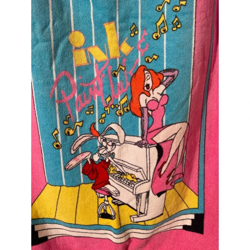 Vintage 80s Who Framed Roger Rabbit Beach Towel 1980s Retro Ink & Paint Club